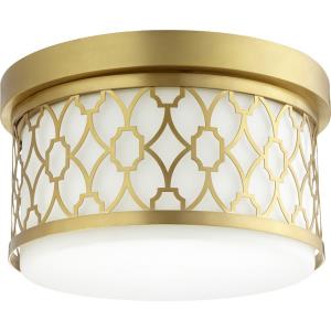 2 Light 60 Watt Flush Mount in Transitional style - 12 inches wide by 7 inches high