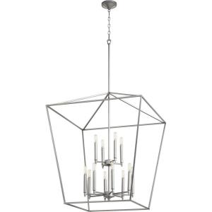 Gabriel - Twelve Light 2-Tier Entry Pendant in Quorum Home Collection style - 29 inches wide by 32.25 inches high