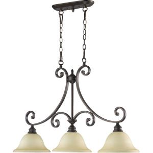 Bryant - 3 Light Island in Quorum Home Collection style - 10 inches wide by 23.5 inches high