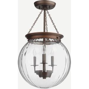 3 Light Pendant in Transitional style - 13 inches wide by 23 inches high