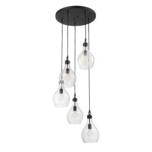 5 Light Chandelier-Industrial Style with Rustic and Farmhouse Inspirations-13.5 inches tall by 23 inches wide