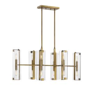 12 Light Linear Chandelier-Contemporary Style with Modern and Scandiinavian Inspirations-17.25 inches tall by 14 inches wide