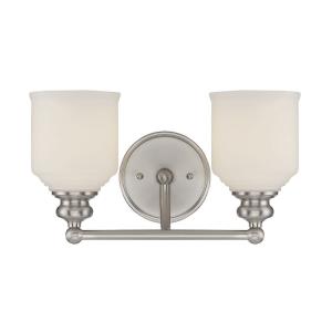 2 Light Bath Bar-Traditional Style with Mid-Century Modern and Vintage Inspirations-7.75 inches tall by 14 inches wide