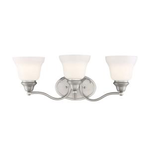 3 Light Bath Bar-Transitional Style with Transitional Inspirations-8.75 inches tall by 22.75 inches wide