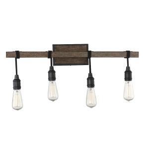 4 Light Bath Bar-Industrial Style with Farmhouse and Rustic Inspirations-10.25 inches tall by 28 inches wide