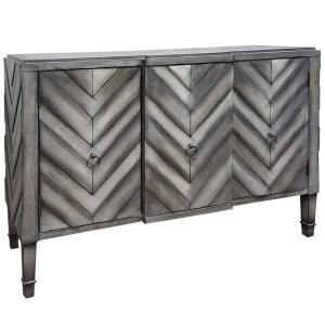Chevron Patterned - 52 Inch 3 Door Console