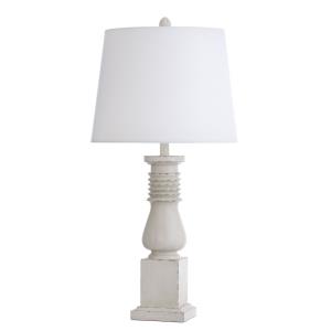 Old White Istress - One Light Table Lamp