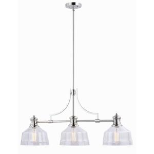 Beloit 3-Light Linear Chandelier in Farmhouse Style 22 Inches Tall and 36.5 Inches Wide
