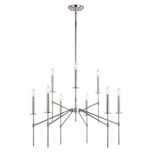 Kedzie 9-Light Chandelier in Contemporary and Candle Style 31.75 Inches Tall and 32 Inches Wide