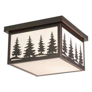 Yosemite 2-Light Outdoor Ceiling in Rustic and Square Style 6.5 Inches Tall and 11.5 Inches Wide