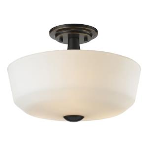 Montego - 3 Light Semi-Flush Mount in Fusion Style - 14.63 Inches Wide by 10.38 Inches High
