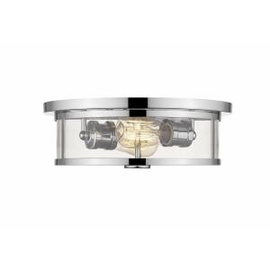 Savannah - 2 Light Flush Mount in Art Moderne Style - 13.75 Inches Wide by 5 Inches High