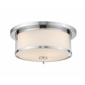 Savannah - 2 Light Flush Mount in Midcentury Style - 13.75 Inches Wide by 5 Inches High