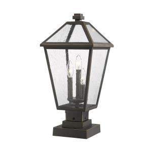 Talbot - 3 Light Outdoor Square Pier Mount Lantern in Traditional Style - 10 Inches Wide by 21.5 Inches High