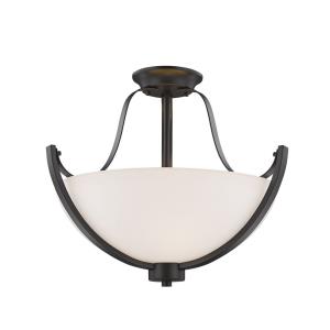 Halliwell - 3 Light Semi-Flush Mount in Fusion Style - 17.75 Inches Wide by 15.75 Inches High